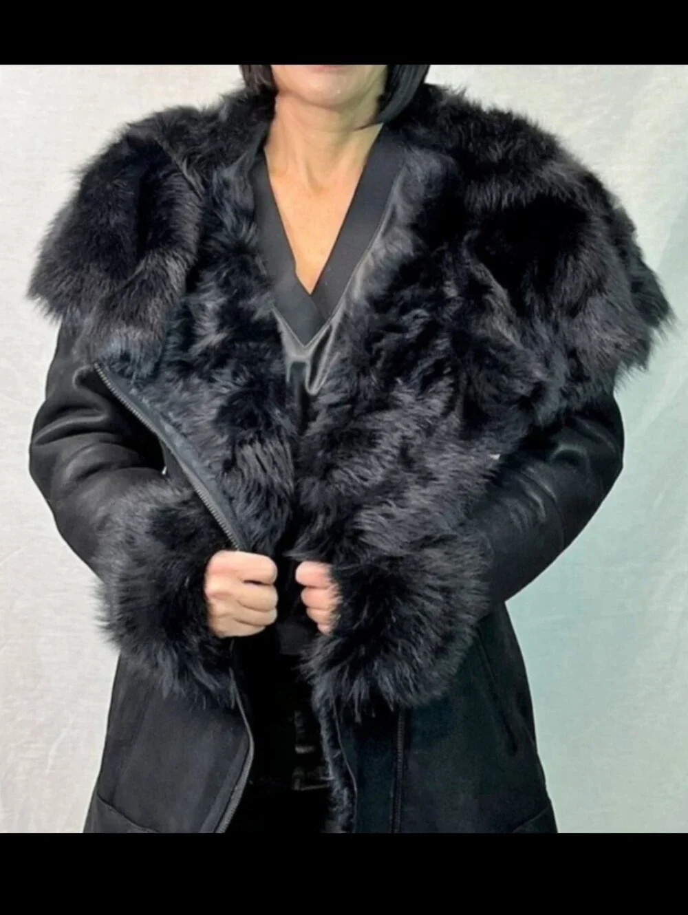 'Victoria' 100% Genuine Sheepskin Tuscana Shearling Fur Coat